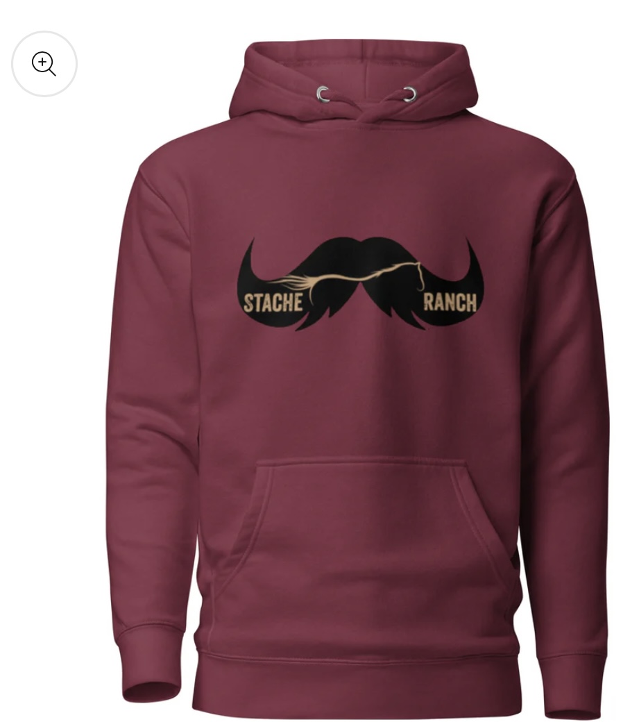 Maroon Stache Ranch hoodie